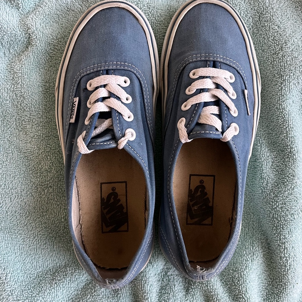 Vans Blue and White Canvas Sneakers Casual Style